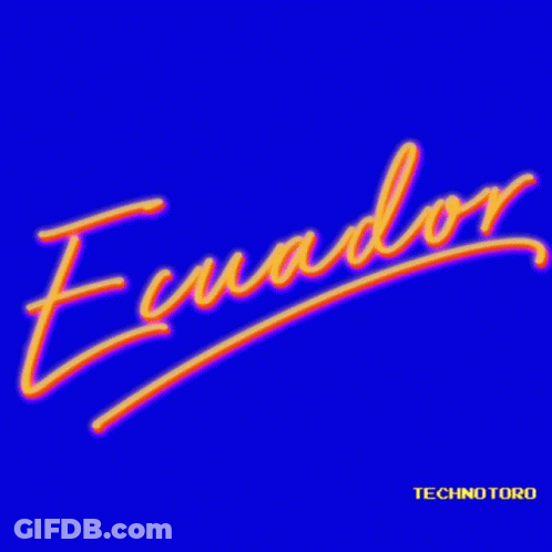 Neon Sign Ecuador Blue Background GIF