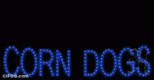 Neon Sign For Corn Dogs With Hot Dog GIF