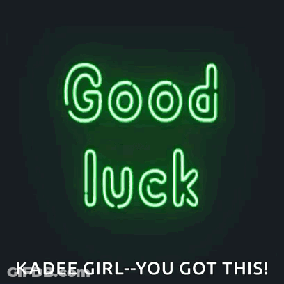Neon Sign Good Luck Kadee Girl You Got This GIF