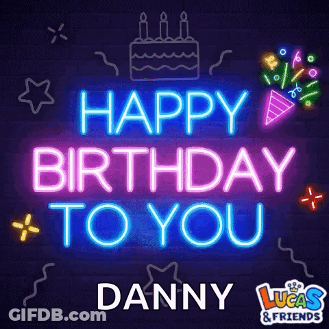 Neon Sign Happy Birthday To You Danny GIF
