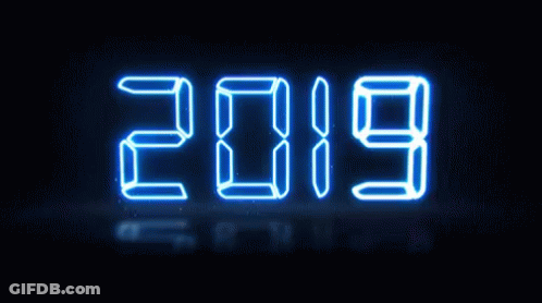 Neon Sign Saying 2019 GIF