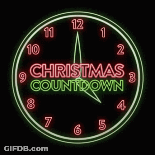 Neon Sign Saying Christmas Countdown GIF