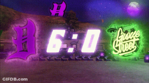 Neon Sign Saying Crooks Street Lit Up GIF