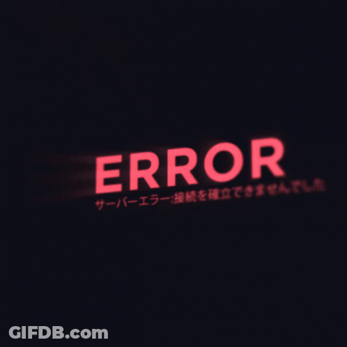 Neon Sign Saying Error With Triangle GIF