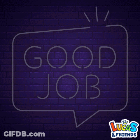 Neon Sign Saying Good Job GIF