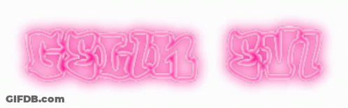 Neon Sign Saying Goth Evil GIF