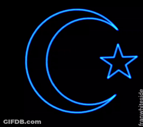 Neon Sign Saying Happy Birthday With Cake And Candles GIF