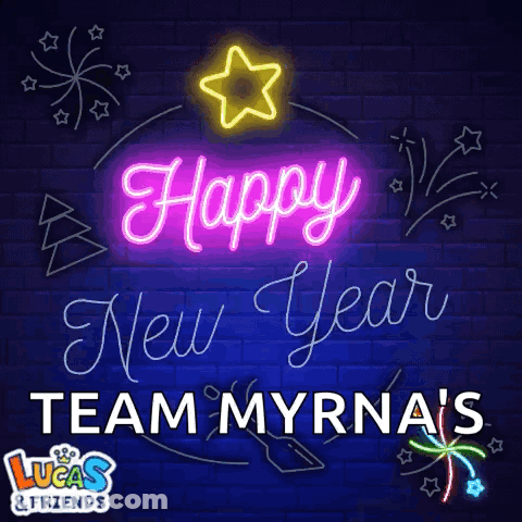 Neon Sign Saying Happy New Year GIF