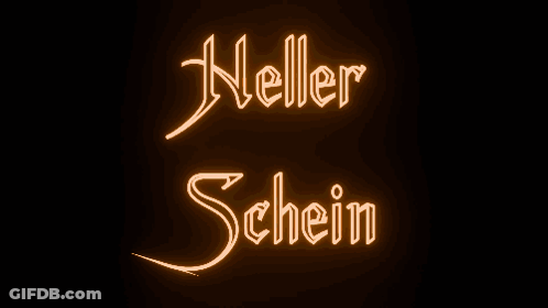 Neon Sign Saying Heller Schein In Orange GIF