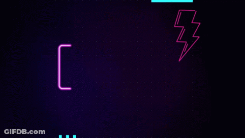 Neon Sign Saying Hodo With Lightning Bolt GIF