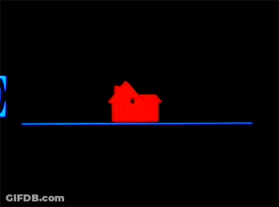 Neon Sign Saying Home Alone With Red House GIF