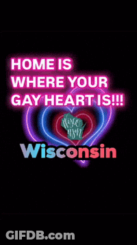 Neon Sign Saying Home Is Where Your Gay Heart Is GIF