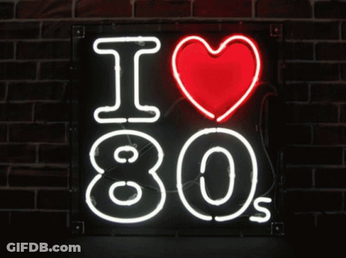 Neon Sign Saying I Love 80S GIF