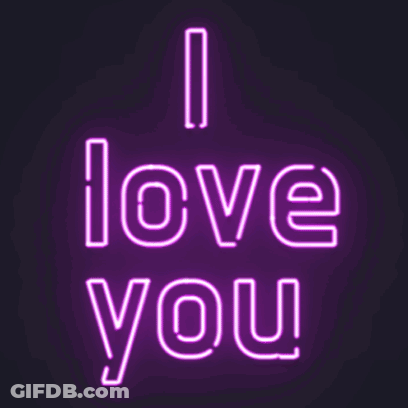 Neon Sign Saying I Love You GIF
