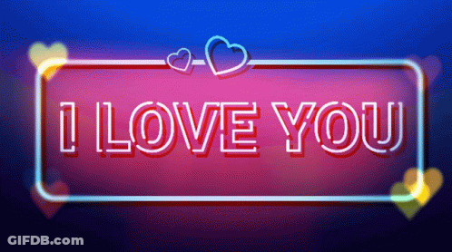 Neon Sign Saying I Love You GIF