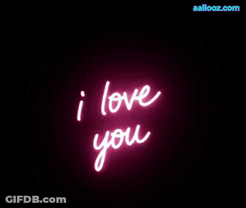 Neon Sign Saying I Love You GIF