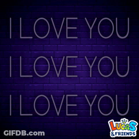 Neon Sign Saying I Love You GIF