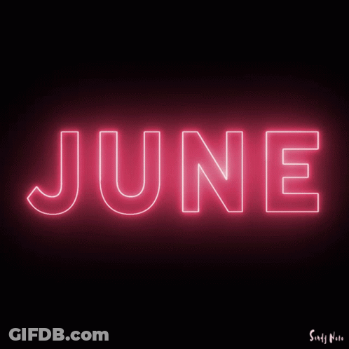 Neon Sign Saying June GIF