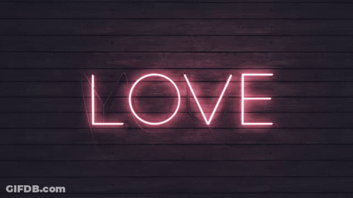 Neon Sign Saying Love GIF
