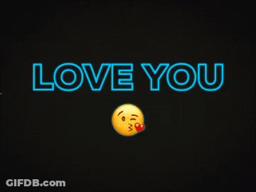 Neon Sign Saying Love You With Smiley Face GIF