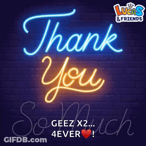 Neon Sign Saying Lucas & Friends GIF