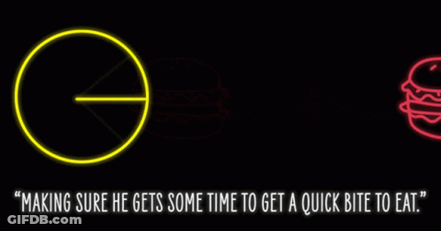 Neon Sign Saying Making Sure He Gets Time GIF