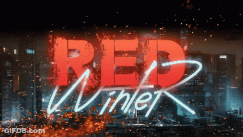 Neon Sign Saying Red Winter Lit Up GIF