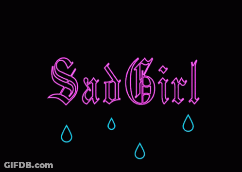 Neon Sign Saying Sad Girl With Tears GIF