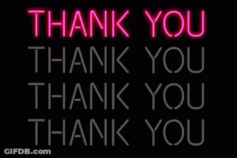 Neon Sign Saying Thank You GIF