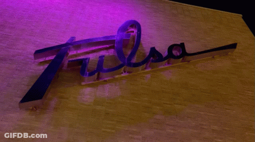 Neon Sign Saying Tulsa GIF