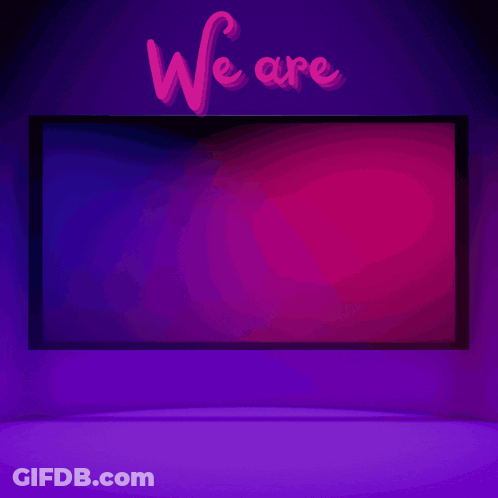 Neon Sign Saying We Are Bob's Authority Family GIF