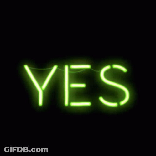Neon Sign Saying Yes GIF