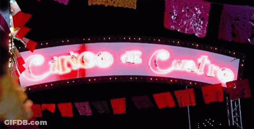 Neon Sign Says Cinco De Cuatro GIF