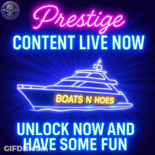 Neon Sign Says Prestige Content Live Now GIF