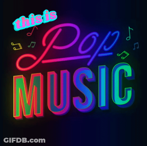 Neon Sign Says This Is Pop Music GIF