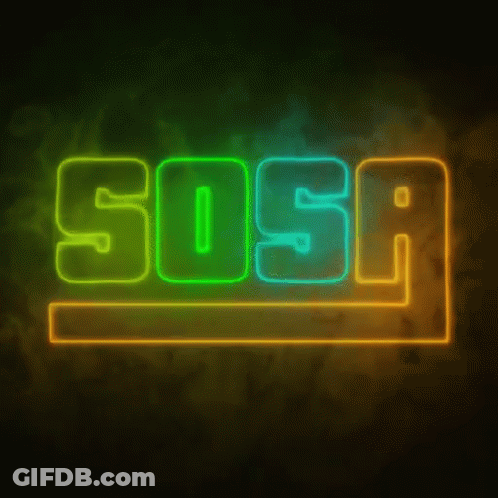 Neon Sign Sosa On Dark Wall GIF