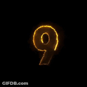 Neon Sign With Number 9 And 0-0 Below GIF