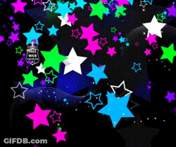 Neon Stars Neon Glow White GIF