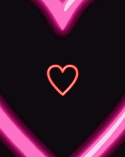 Neon Transparent Heart Sticker Growing GIF