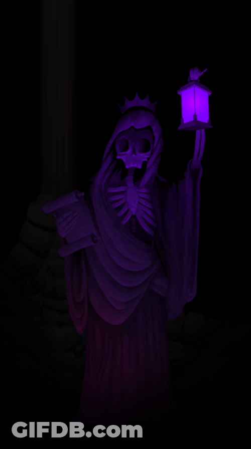 Neon Violet Grim Reaper GIF