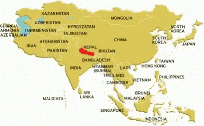 Nepal Asia Map GIF