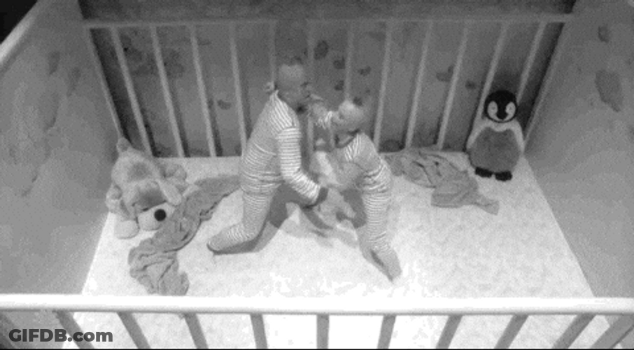 Nepo Baby Fighting In A Crib GIF