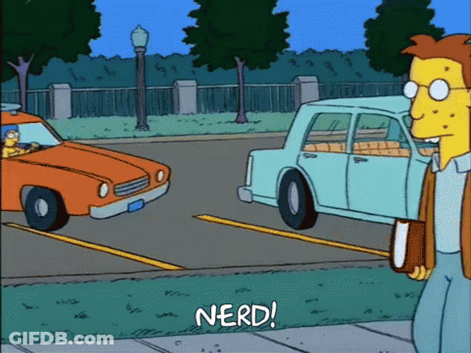 Nerd Alert Bully Homer Simpson Shouting Nerd GIF