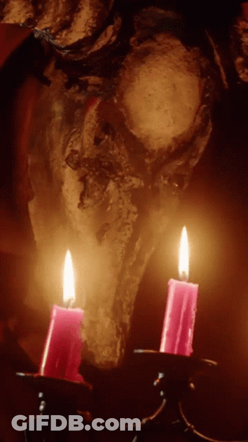 Nerd Alert Lighted Candle Cave Monster GIF