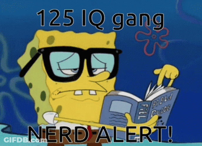 Nerd Alert SpongeBob Reading Book GIF