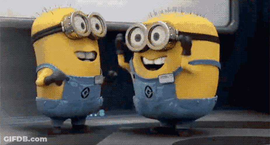 Nerd Emoji Meme Minions Shouting GIF