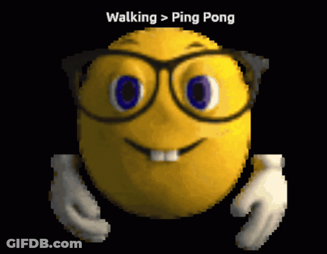 Nerd Emoji Meme Walking Ping Pong GIF