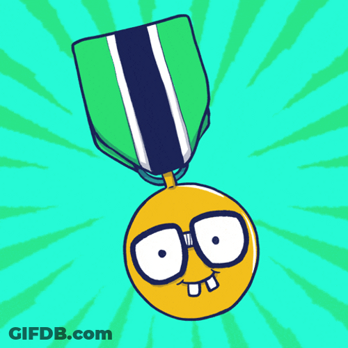 Nerd Emoji Sparkling Medal Animation GIF