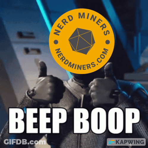 Nerd Miner Thumbs Up Saying Beep Boop GIF