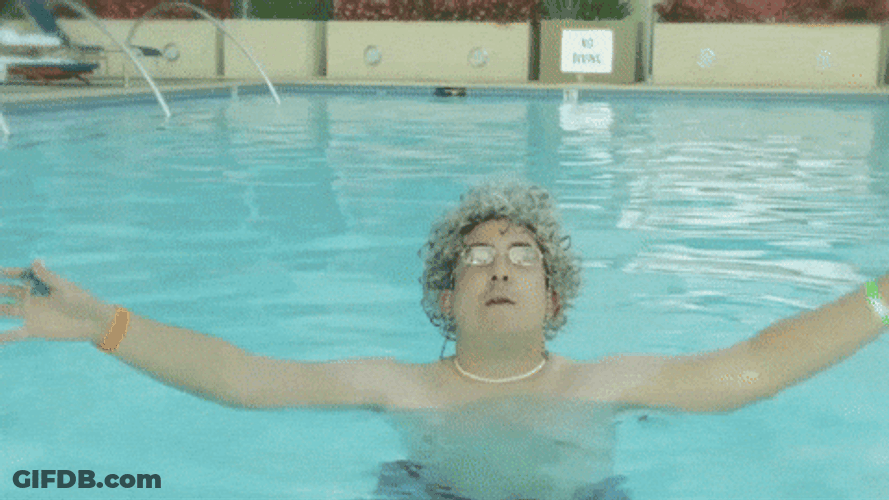 Nerd Singing In Pool Bullied GIF